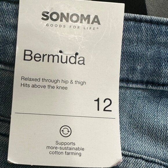 Sonoma Womens Bermuda Denim Shorts Size 12 Jorts Cotton Blend Vacation Beach - Picture 6 of 9